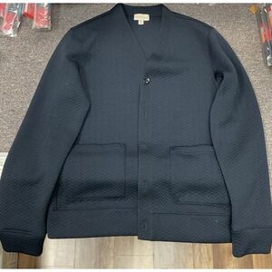 EUC! Women's Club Monaco Double Knit Cardigan in Navy Blue - Size Small Petite